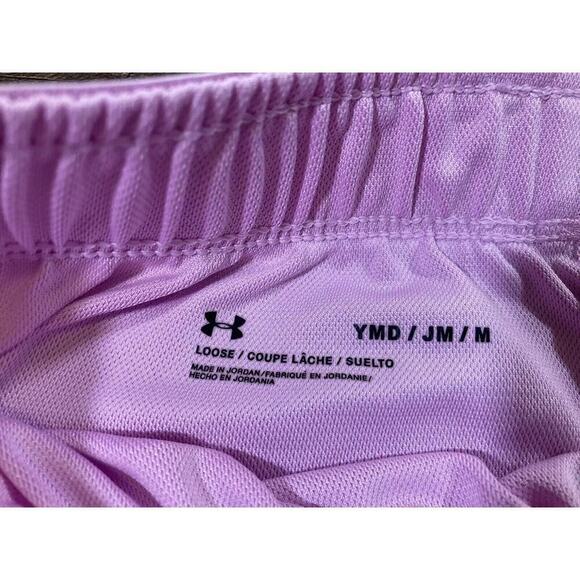 Under Armour Girls' Play Up Solid Workout Gym Shorts Stellar Pink 1362322-638 YM - Picture 4 of 8